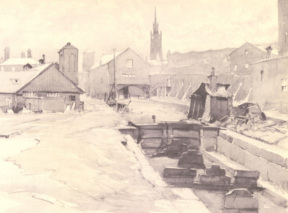 MANCHESTER. Ship Canal, Water Street. Lancashire. By Albert T Pile 1948 print